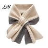 Stylish Retro Neck Scarf for Dates Knitted Warmer Women Winter Cold Weather Windproof Gaiter Autumn Fashion Accessory Contrast Color Shawl