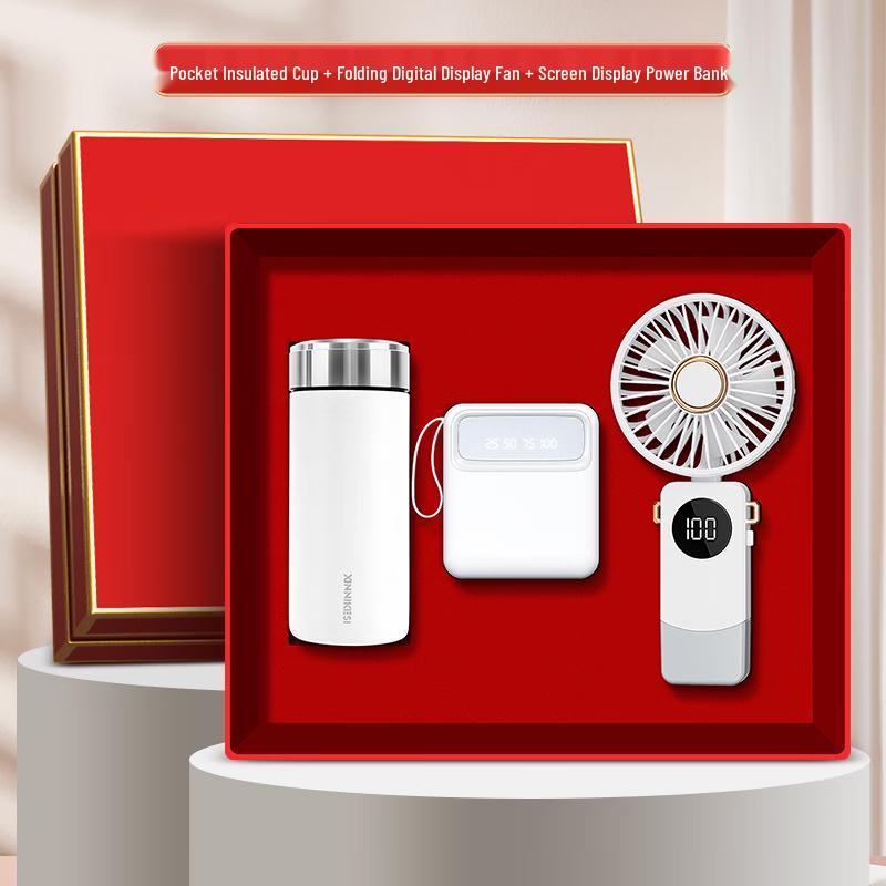 LED Digital Display Fan & Neck Massager Gift Set