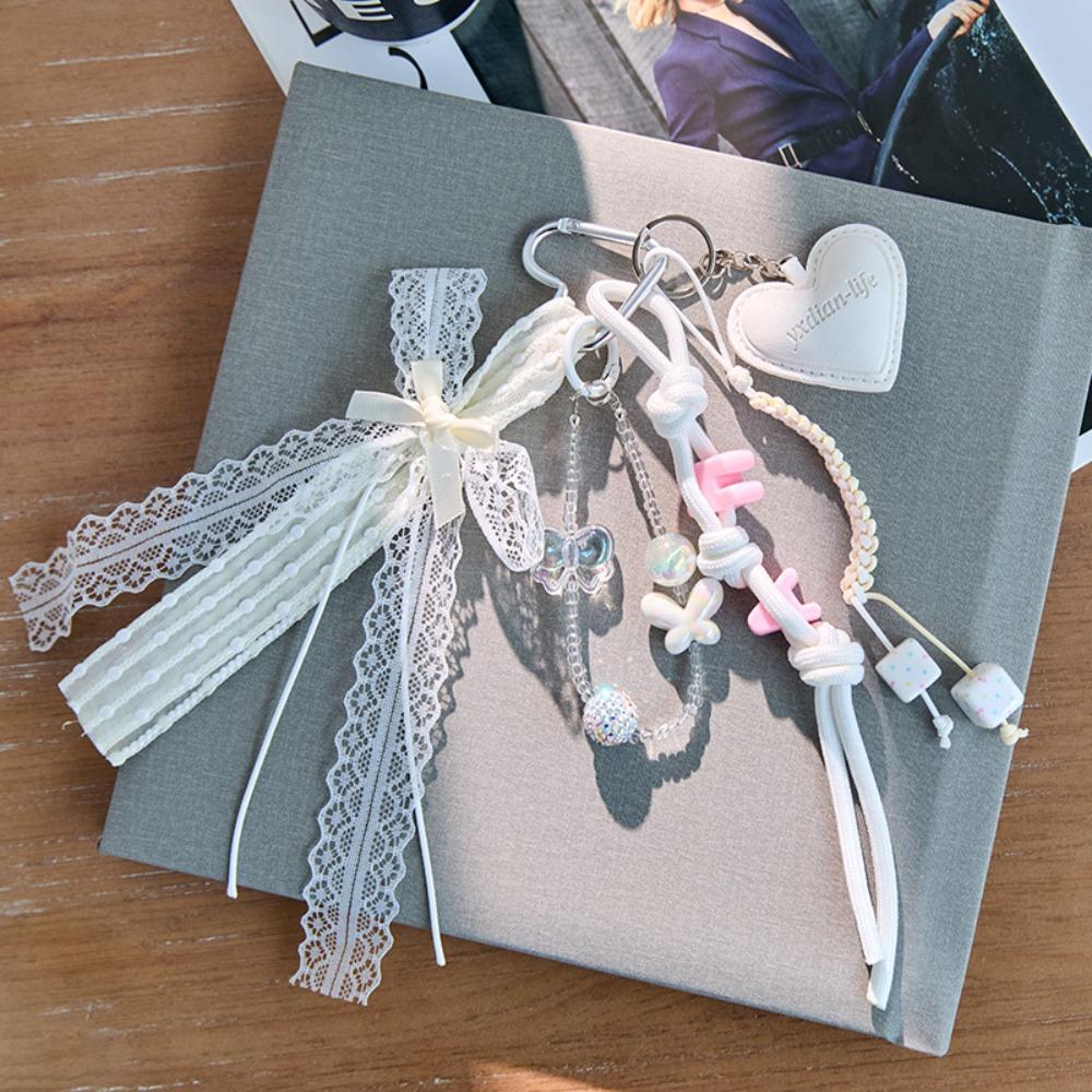 Bag Charm Braided Rope Bag Pendant High-grade Love Tassel Keyring  Female Lady Girl