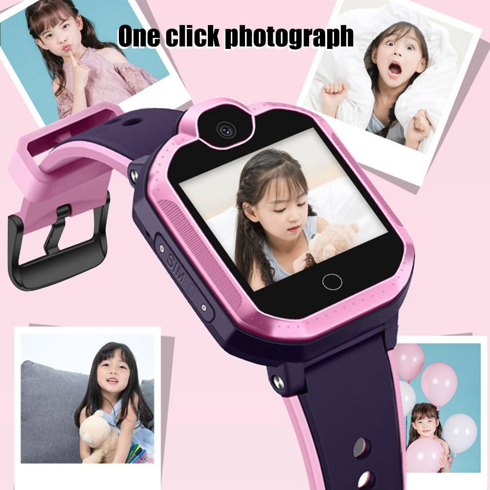 Kids Smart Watch 4G GPS Waterproof Touch Camera Phone Student Tracker Blue Gray Strap