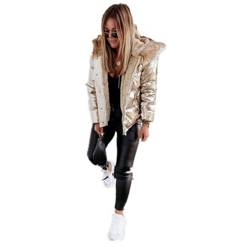 Winter Women's Fashion Hooded Short Cotton Clothes Warm Zipper Cotton Clothes