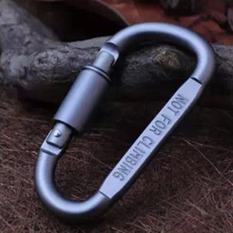 Aluminum Alloy Carabiner Type D Quickdraw Climbing Safety Hook Screw Lock Backpack Buckle