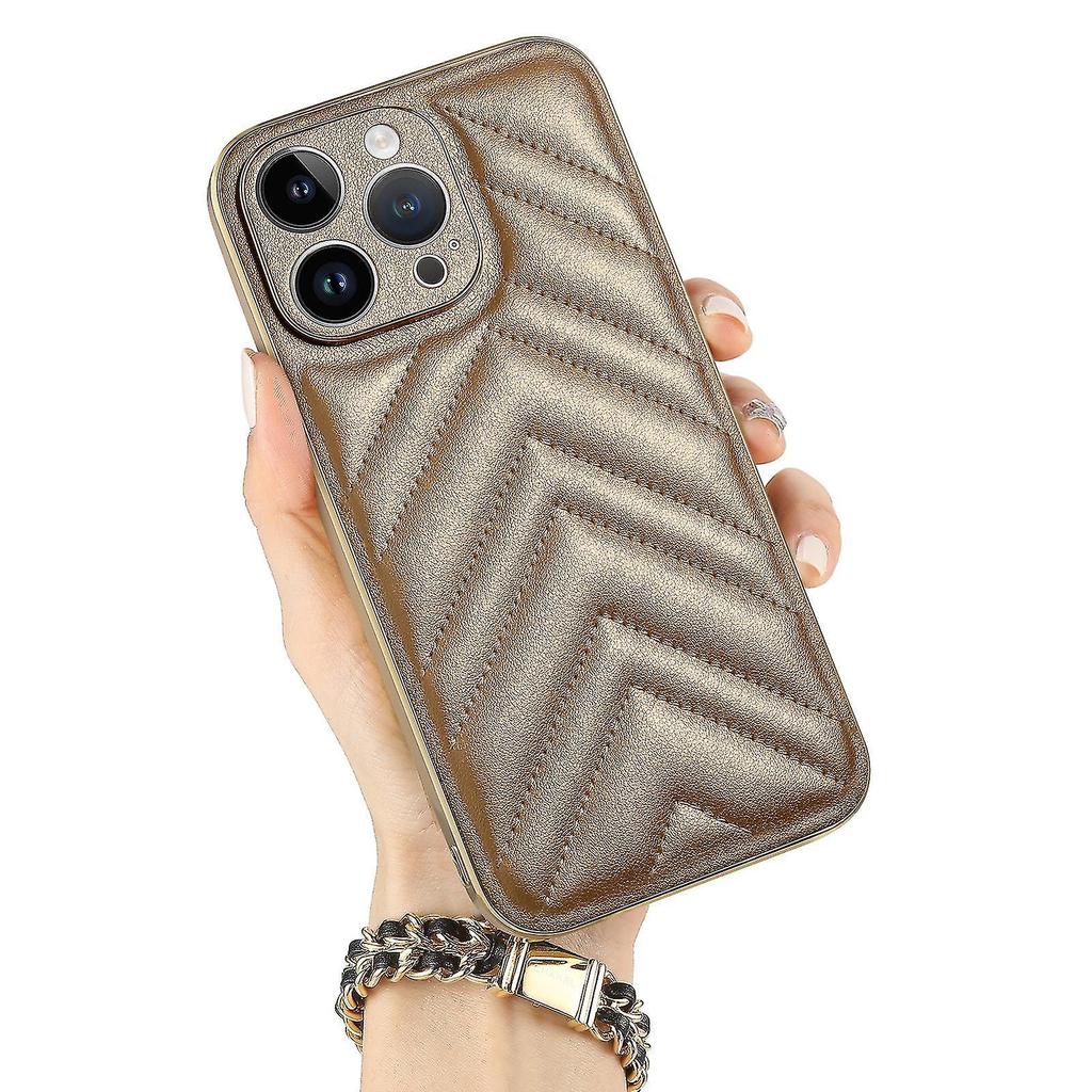 Leather Soft Phone Case For Iphone 13 Pro Max Gold