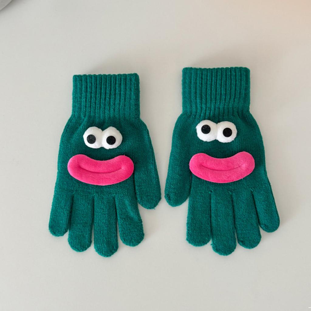 Damen Lustige Handschuhe, Warm Und Niedlich Cartoon Wurstmaul, Fingerfrei, Split-Finger, Fleecefäustlinge