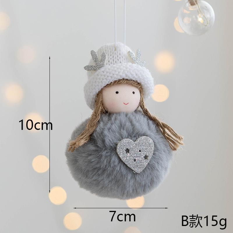 Christmas Plush Angel Girl Pendant Christmas Angel Decoration Desktop Ornament White Pink Angel Pendant New Year 2025