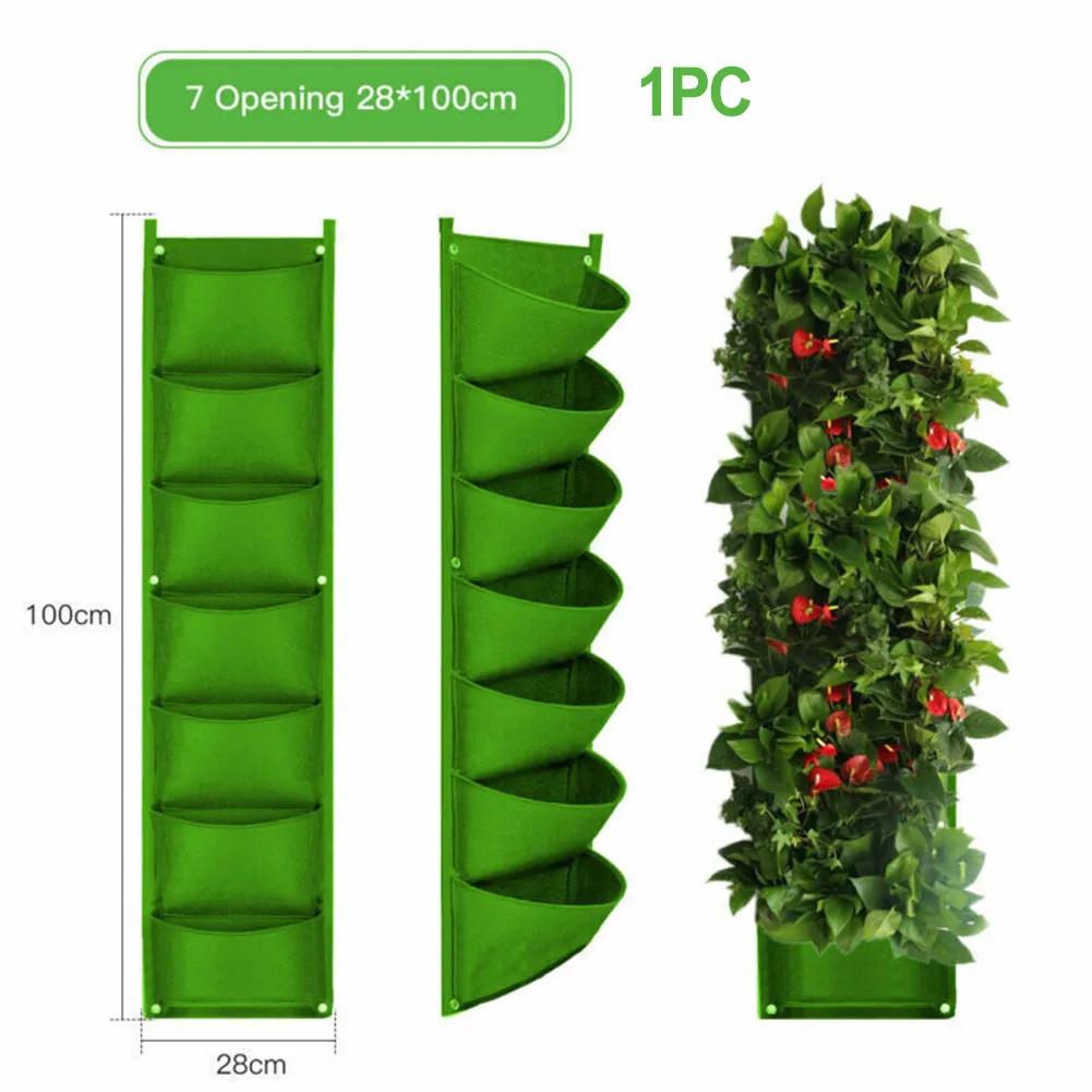 Efficient and Stylish Plant Growth with Premium Vertical Garden Pouch 7 Pocket Wall Hanging Planting Bag for Small Gardens