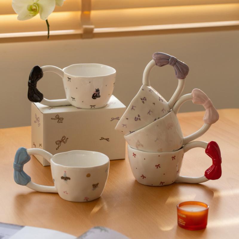 Exquisite Cartoon Süße Keramik Kaffeetassen Home Frühstück Haferflocken Milch Tassen Mode Moderne Stil Büro Kaffeetasse