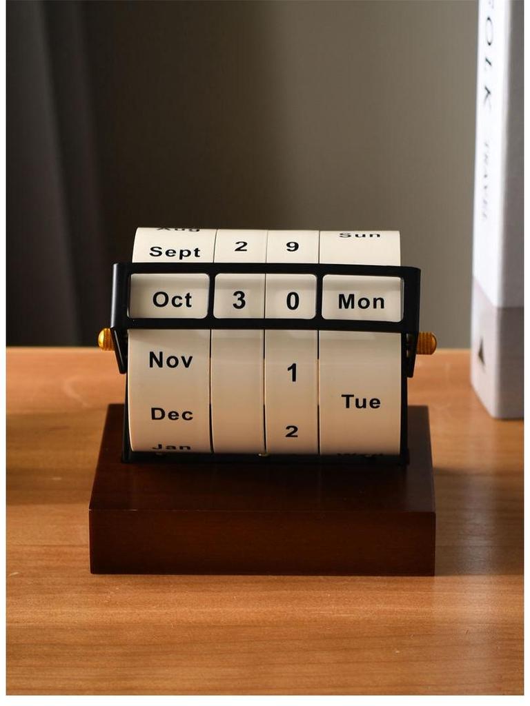 Vintage otočný věčný kalendář Stolní ozdoba
