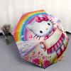 Hello Kitty,Rainbow Garden Automatic Folding Umbrella-Simple 8-Rib Design, Bright Cartoon Pattern, Durable Iron Frame, Suitable For Travel,