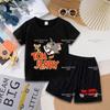 Tom and Jerry T-shirt Shorts Set Cute Cartoon Printed Casual Wear Fashion Summer Boys Girls Clothes Birthday Gift Tops Sportwear