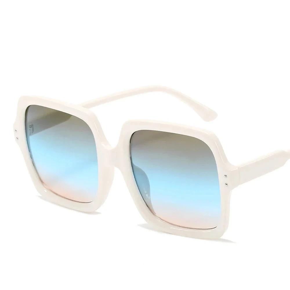 Durable High Quality Durable High Quality Vintage Oversize Square Sun Glasses Women Black Gradient Fashion Luxury