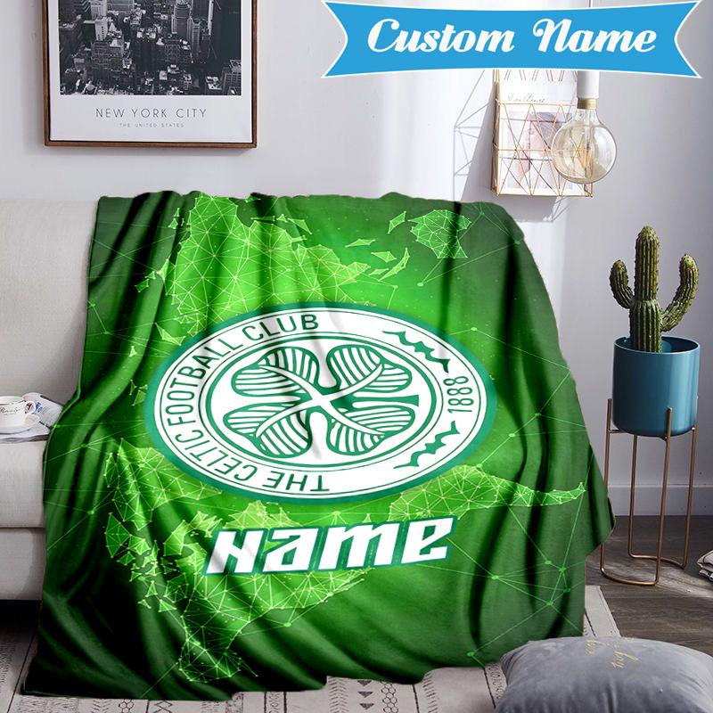 Coperta Personalizzata con Stemma Celtic FC Leggera Ideale per Letto Perfetta per Viaggi, Campeggio, Soggiorni, Divani, Regalo di Natale