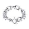 Damen Handarmbänder Edelstahl Runde Rolo-Kette Armband Stahlfarbe Mode Hip Hop Armband Schmuck