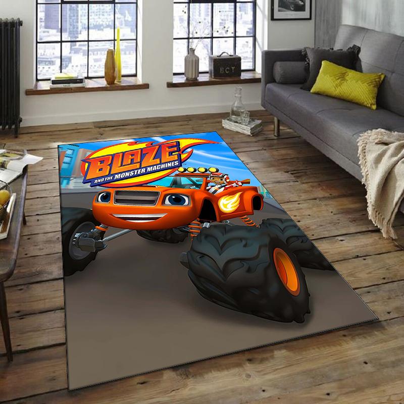 1pc Blaze and the Monster Machines (2) Design Area Rug - Non-Slip, Soft & Cozy Floor Mat for Living Room, Bedroom, Office - Indoor/Outdoor Decorative