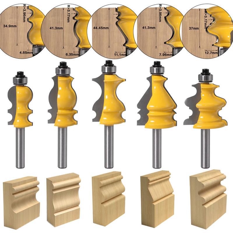 1PC 8mm Gambo Involucro e Base Stampaggio Router Bit Set CNC Linea coltello Taglierina per la lavorazione del legno Tenone Cutter per Strumenti di lavorazione del legno