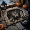 Anti Slip Hallway Carpet 3D Spooky Halloween Rug, Scary Creature Optical Illusion 16" x Decorative Entrance Floor Runner 24" Non-Slip Door Mat