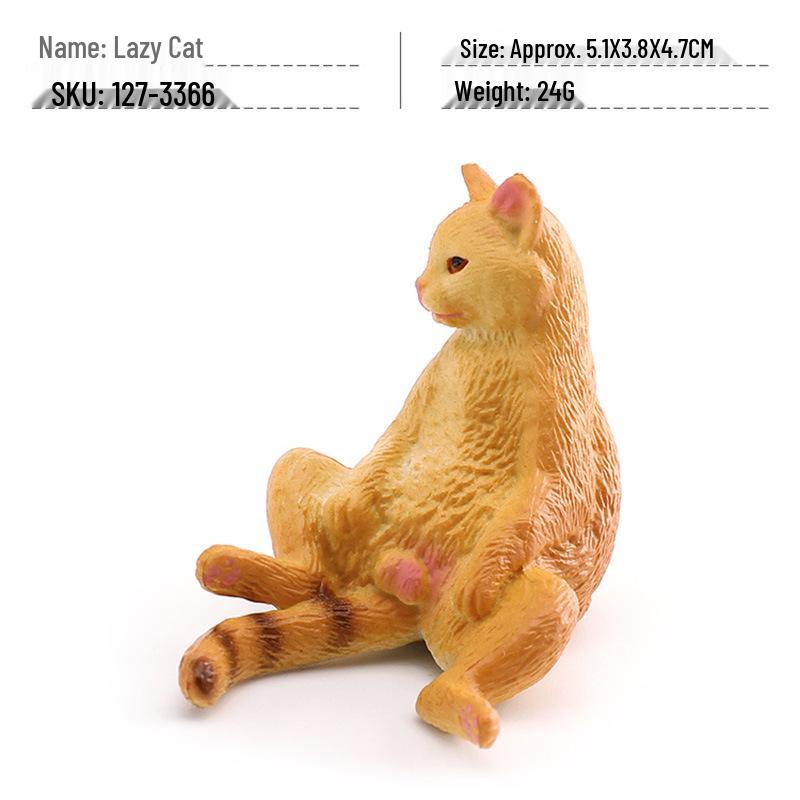 Cross-Border Mini Pet Cat Simulation Model: Orange, Fat, British Shorthair, Farm Cats Decoration Ornament