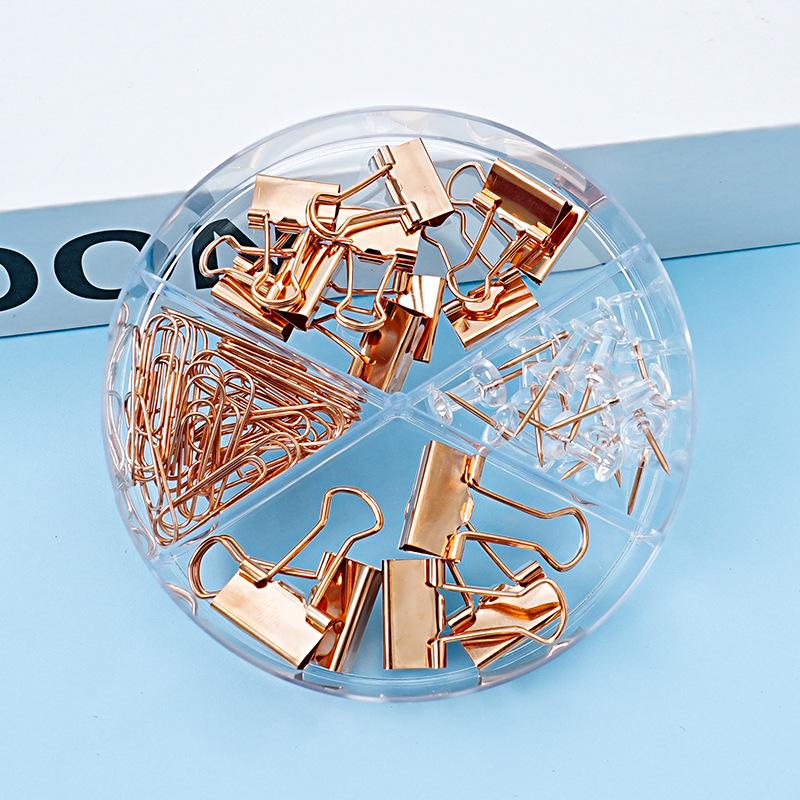 Colorful Long Tail Clip and Paper Clip Set with Four-Grids