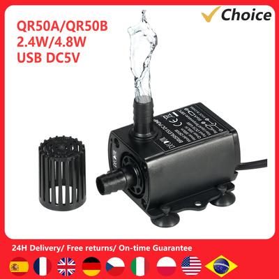 Bomba d'água ultra silenciosa sem escovas USB DC5V 4,8 W Fonte submersível à prova d'água para aquário Circulando 300L/H Elevação 300cm