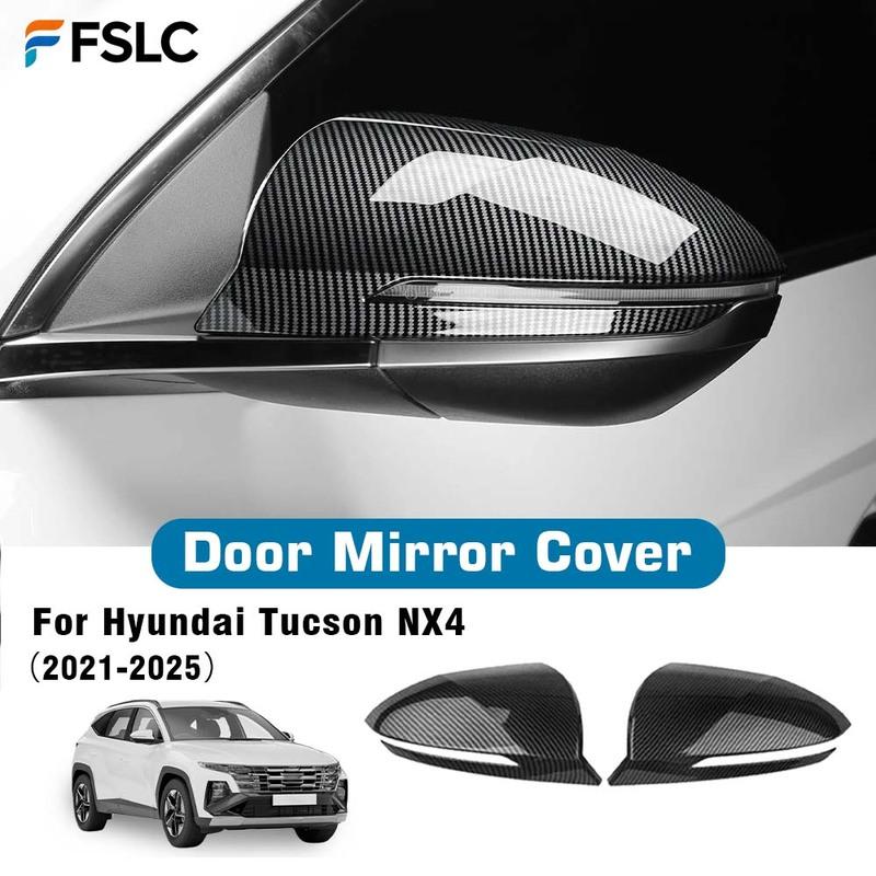 Car Decoration Door Mirror Cover For Hyundai Tucson NX4 -2025 Car Rearview Accessories Carbon Fiber Exterior Styling