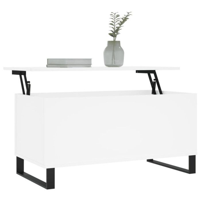 VidaXL Coffee Table White 90x44.5x45 Cm Engineered Wood 830980