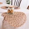 Round Boho Placemat Handwoven Heat Insulation Placemat Rustic Table Protector Mat for Home Farmhouse Weddings Baby Showers