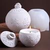 3D Christmas Ornaments Candle Jar Silicone Mold DIY Round Relief Snowflake Ball Storage Box Plaster Resin Craft Casting Molds
