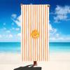 Orange Wedge Beach Towel - Striped Microfiber Bath Sheet with Juicy Orange Slice for Bold Citrus Style