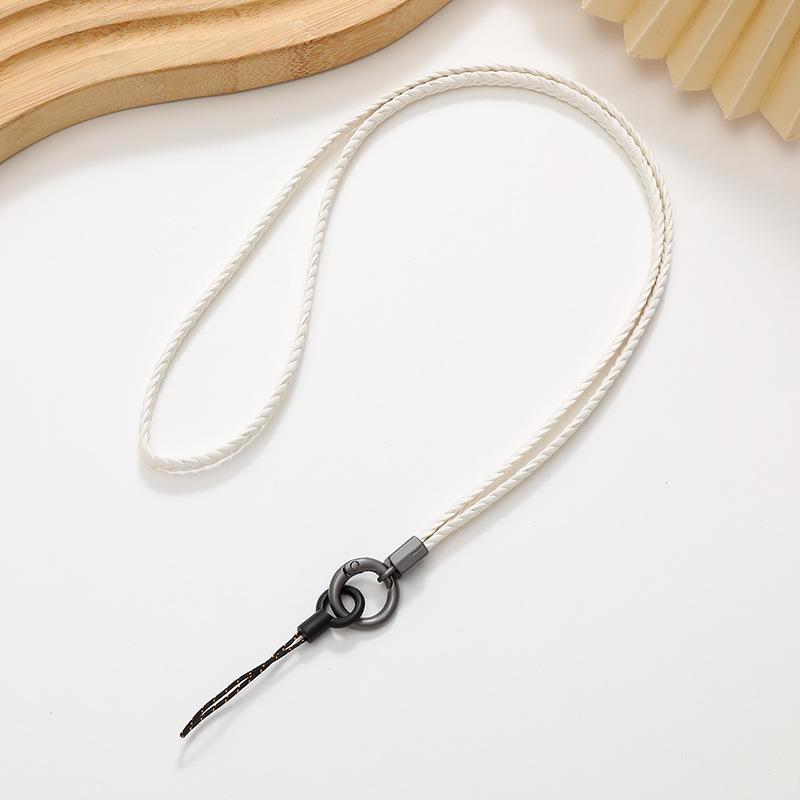 Yilian 5-Strand Flat Braided Leather Mobile Phone Lanyard & Wrist Strap