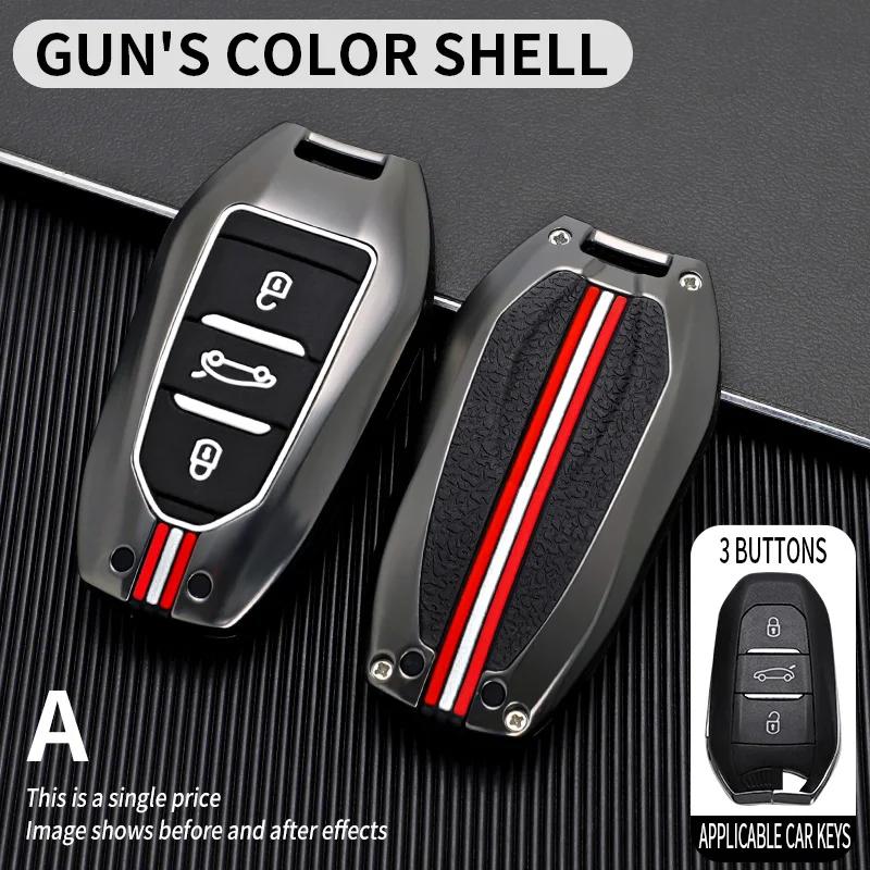 3 Bottons Metal Car Key Cover Fob Case Shell For Peugeot 2008 3008 308 408 508 4008 5008 For Citroen C4 C6 C3-Xr