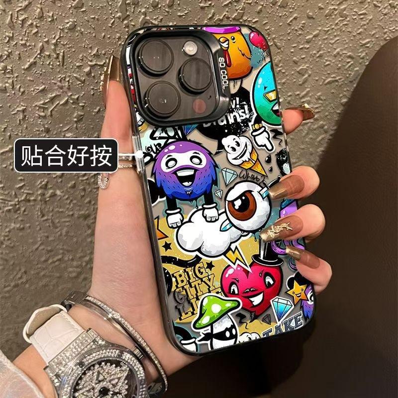 Graffiti Elf Apple 16 Phone Case 15promax Color Silver 14pro/13 Frosted 12/11/78/xs Anime