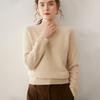 Women's Cashmere Double-Ply Thick Knit Sweater - Half-High Neck, Drop Shoulder, Versatile Solid Color, Autumn/Winter Warm Base Layer