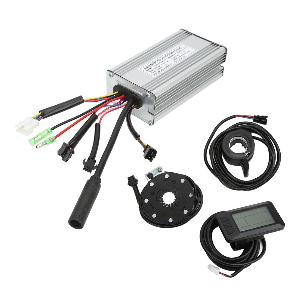 Electric Bike Motor Controller 22A Square Wave Controller with LCD7U Panel for 500W Bicycle Motor