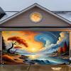 2D Dreamlike Fantasy Sunset Coast Photography Background