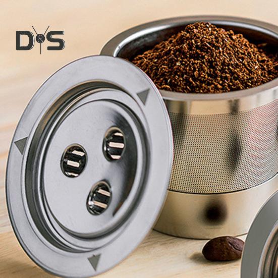 Stainless Steel Coffee Filter for K Cup Reusable Coffee Capsule Cup Fine Mesh Filter Design BPA-Free Easy To Use Refillable Coffee Filter for Ninja