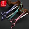 Fenice Professional 6.5/7 Ίντσες JP440C Μακαρόν Πολύχρωμο Ευθεία Κοπής Καμπυλωτό Αραιώματος Ψαλίδι 4 τεμ. Σετ Ψαλίδια Καλλωπισμού Κατοικίδιων