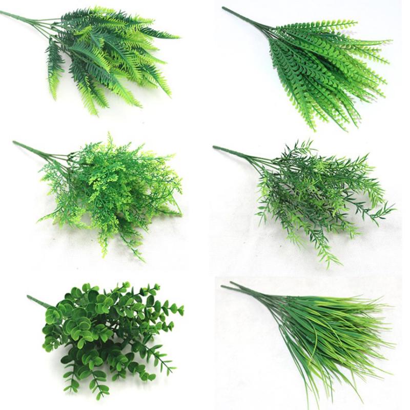 Artificial Plants Fake Leaf Foliage Bush Home Office Garden Wedding Decors