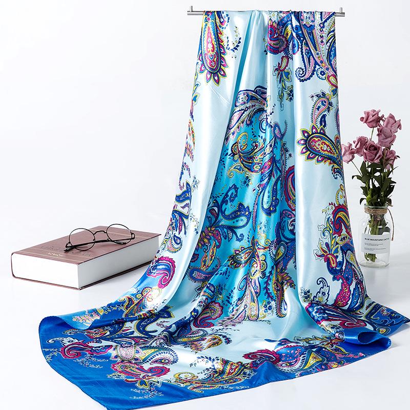 90 Large Silk Scarf for Women - Spring/Autumn Korean Style Satin Neckerchief, Mother's Day Gift