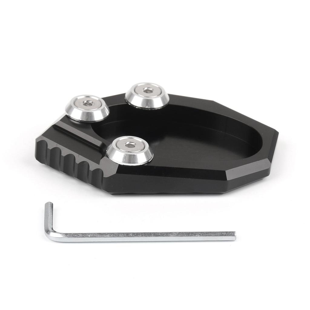 Bruce & Shark Side Stand Kickstand Plate Pad End for Kawasaki Kawasaki Kawasaki Versis 650 KLX250 Motorcycle Motorcycle Black
