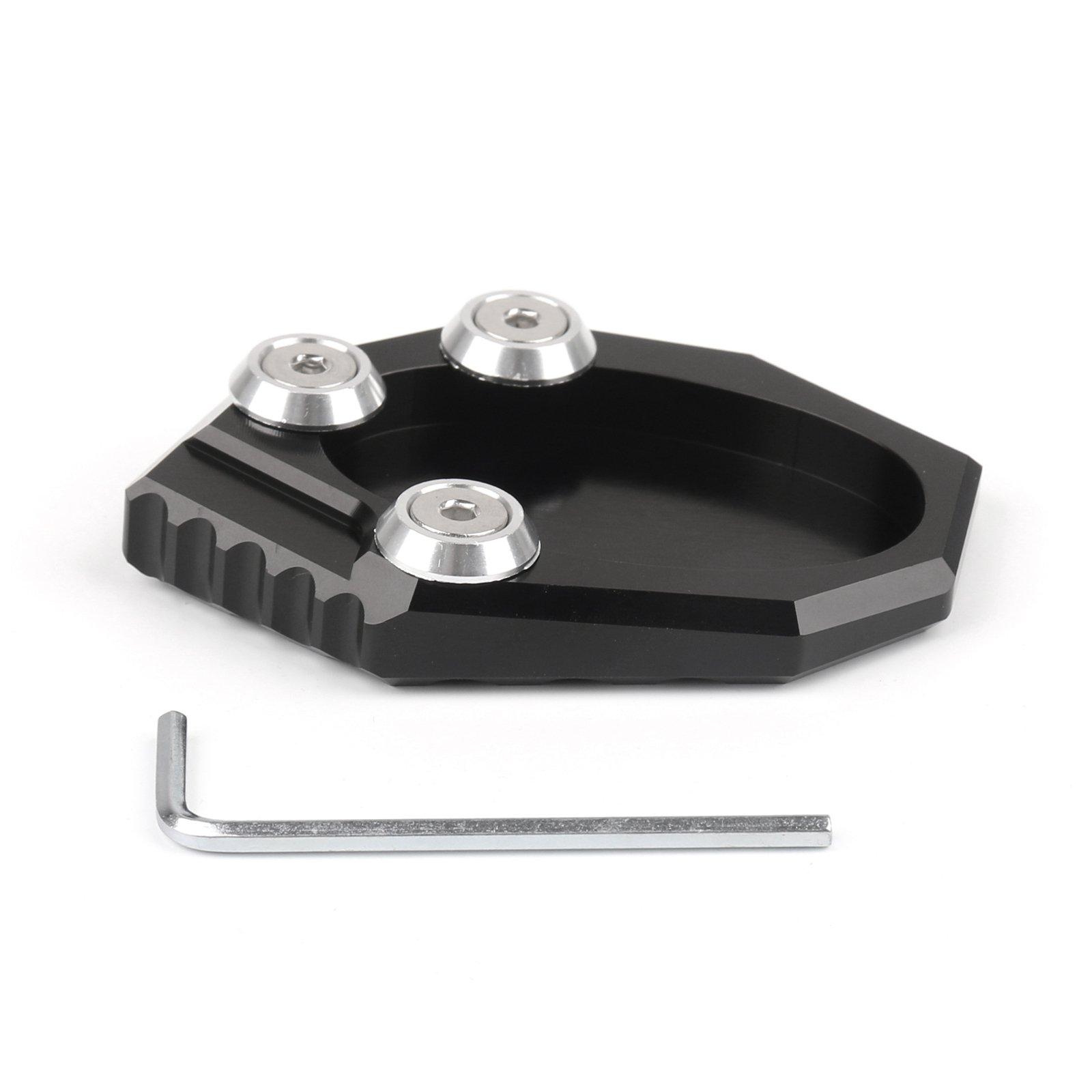 

Bruce & Shark Side Stand Kickstand Plate Pad End for Kawasaki Kawasaki Kawasaki Versis 650 KLX250 Motorcycle Motorcycle Black чёрный