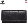 Humerpaul Portafoglio da donna portafoglio in pelle bovina primo strato grande capacità clutch portafoglio multi-carte con finestra per foto portafoglio