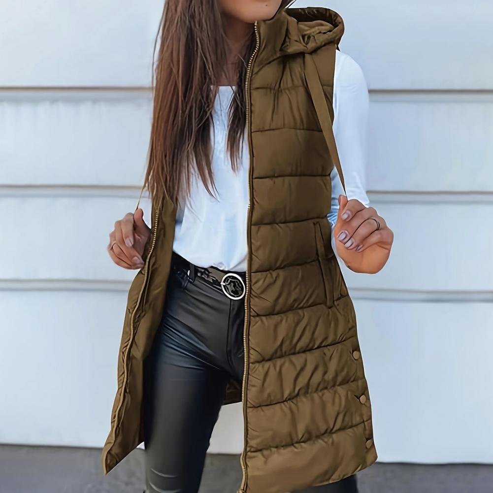 Women Down Vest Women's Puffer Vest Casual Zip Up Quilted Padded Vest Hooded Sleeveless Jacket Winter Warm Outerwear