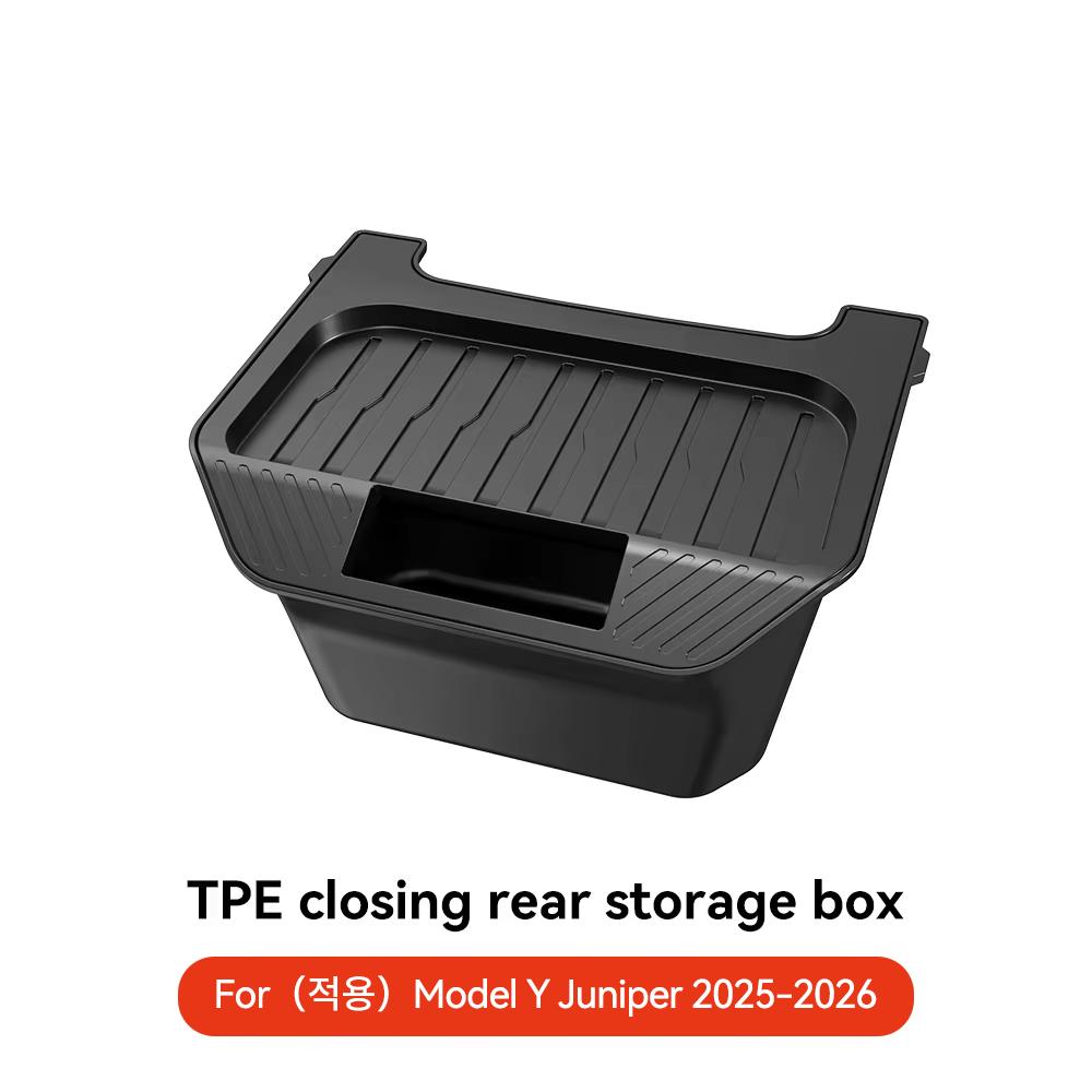 Yz For Tesla Model 3 Higland Y Juniper   Rear Storage Box With Lid Garbage Traycenter Console Organizer Car Accessories