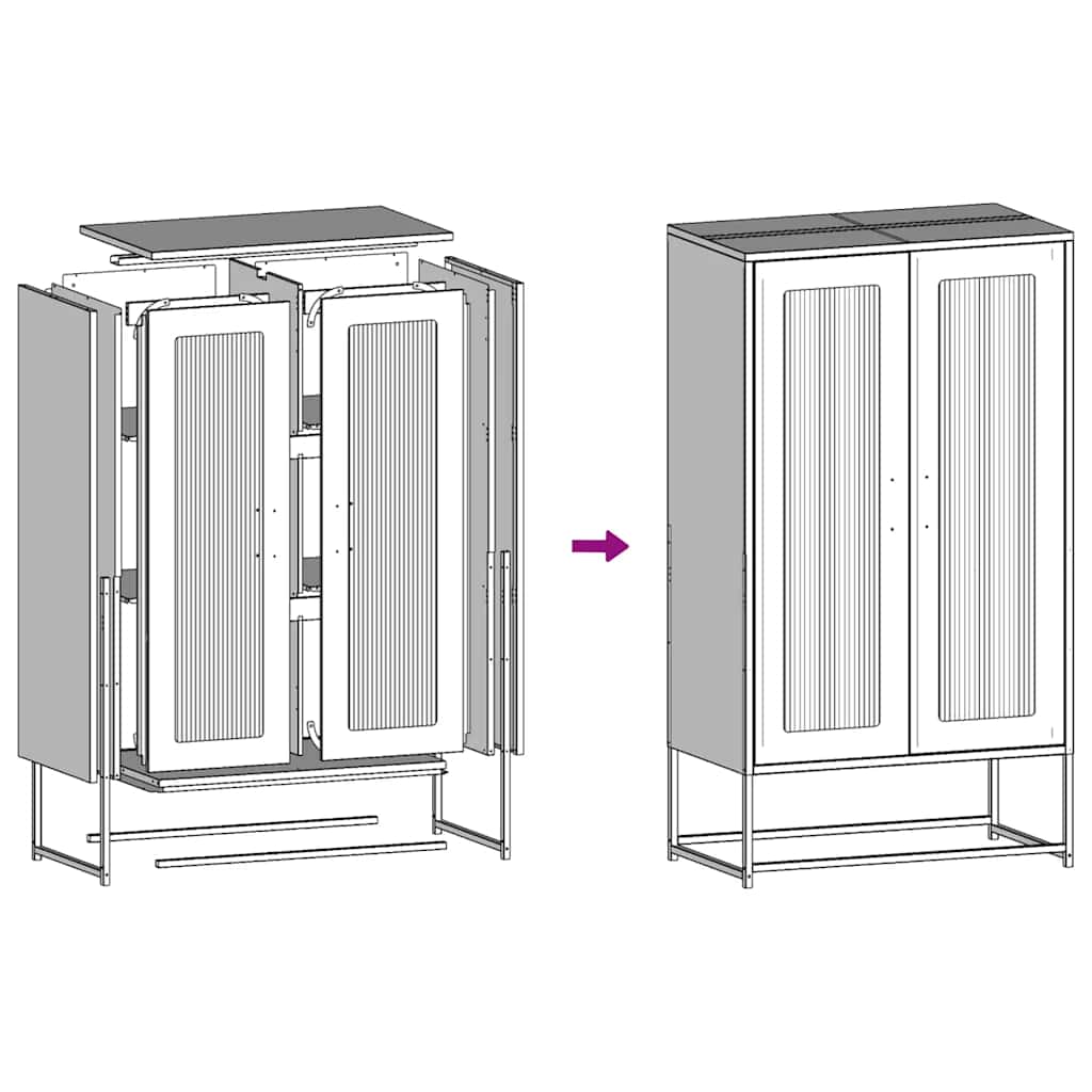 Highboard Pink 68 X 39 X 123 Cm Steel
