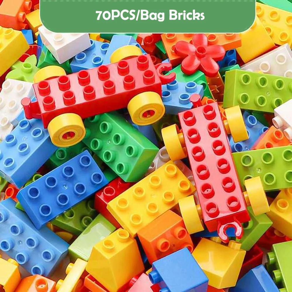 70pcs 200pcs Large Particals Educational Building Block Children Basic Brick Assembled Puzzle DIY Educational Bricks Toy for Kid
