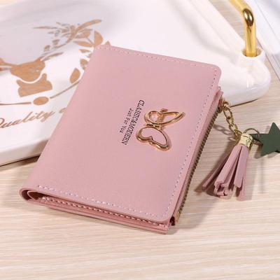 Nuovo Portafoglio Corto da Donna: Portamonete con Zip e Nappa Stile Giapponese & Coreano per Studenti