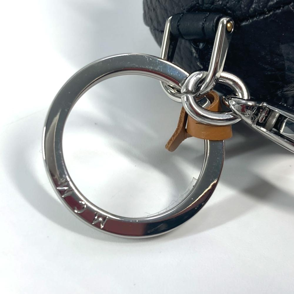 MCM A BATHING APE Milo Visetos Bag Charm Key Holder Leather Black