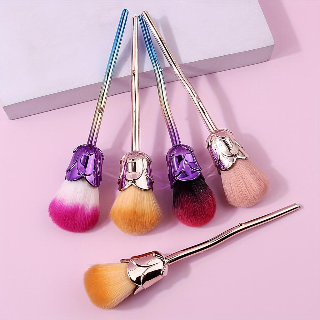 High-Quality Single Rose Makeup Brush - Multi-Purpose Face Brush, Blush Brush, Loose Powder Brush, Contour Brush, Versatile Powder Brush for Beginners