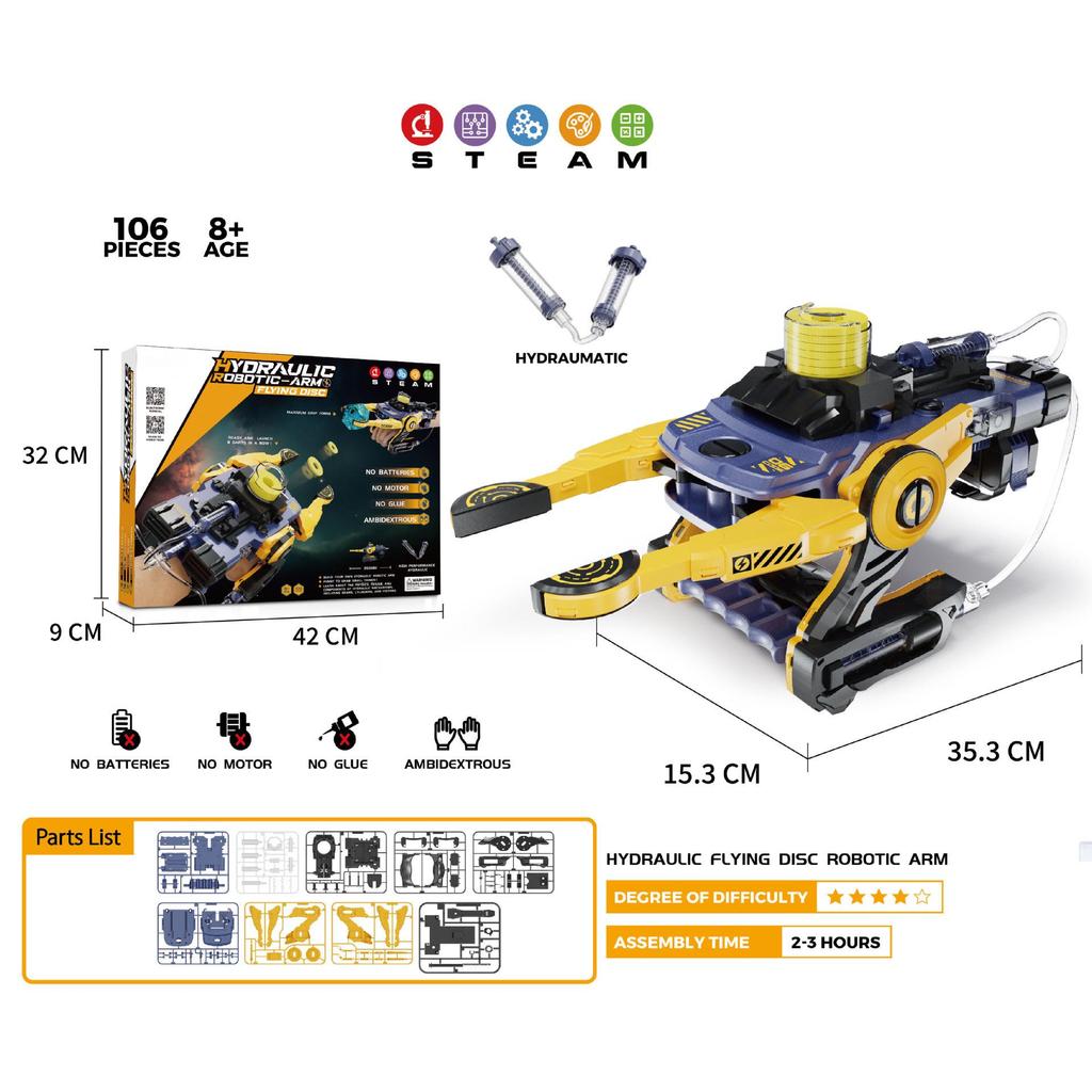 STEM Hydraulic Mechanical Arm Toy for Kids - Educational Science Experiment Kit