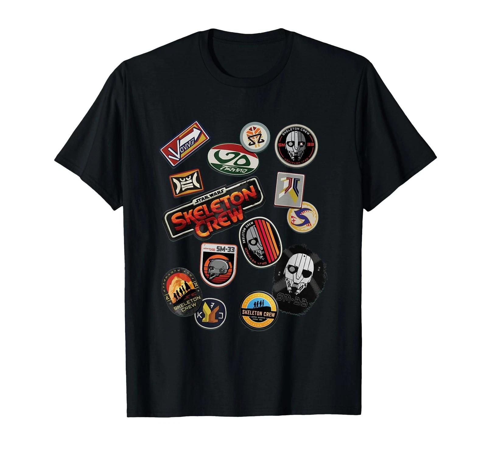 

Star Wars Skeleton Crew Vintage Character Patches T-Shirt_ M